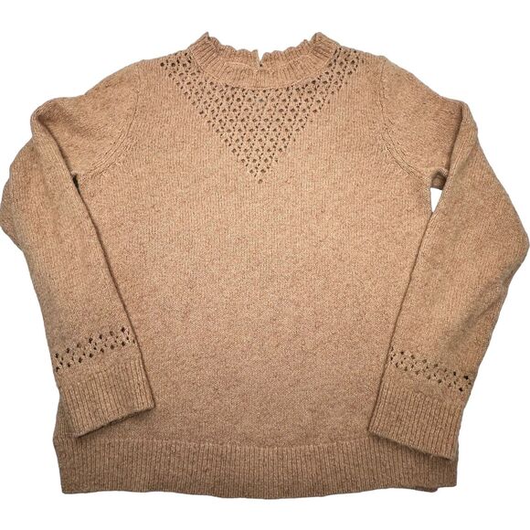 Fat Face Sweater Size US 6 UK 10 Jumper Crochet Detail Burnt Tanish Color - Picture 4 of 16